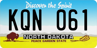 ND license plate KQN061