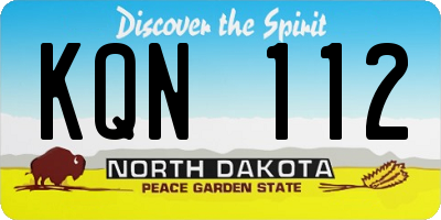 ND license plate KQN112