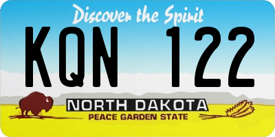 ND license plate KQN122