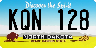 ND license plate KQN128