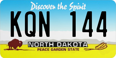 ND license plate KQN144