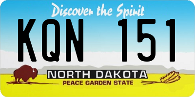 ND license plate KQN151