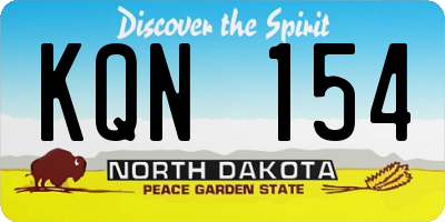 ND license plate KQN154