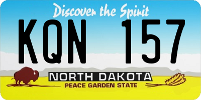 ND license plate KQN157