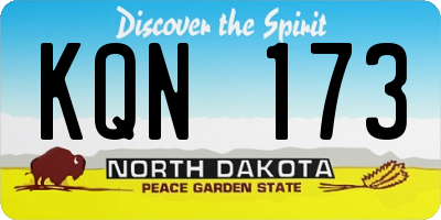 ND license plate KQN173