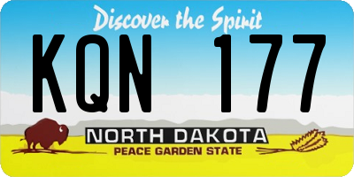 ND license plate KQN177