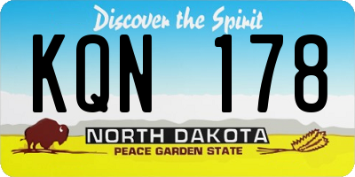 ND license plate KQN178