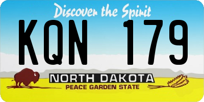 ND license plate KQN179