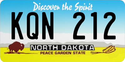 ND license plate KQN212