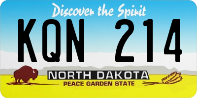 ND license plate KQN214