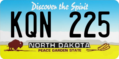 ND license plate KQN225