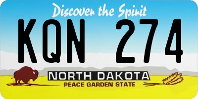 ND license plate KQN274