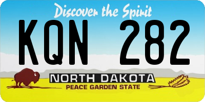 ND license plate KQN282
