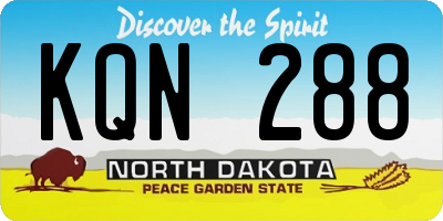 ND license plate KQN288