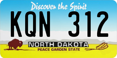 ND license plate KQN312