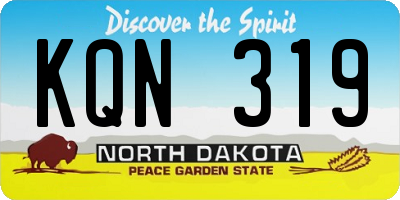 ND license plate KQN319