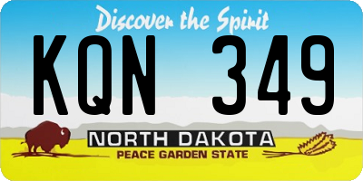 ND license plate KQN349