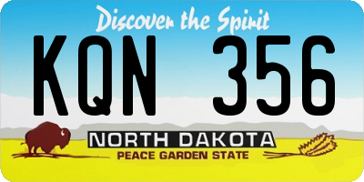 ND license plate KQN356