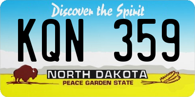 ND license plate KQN359