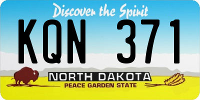 ND license plate KQN371