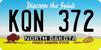 ND license plate KQN372