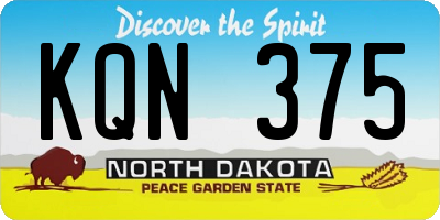 ND license plate KQN375
