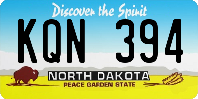 ND license plate KQN394
