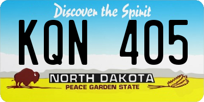 ND license plate KQN405