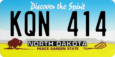 ND license plate KQN414