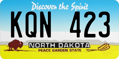 ND license plate KQN423