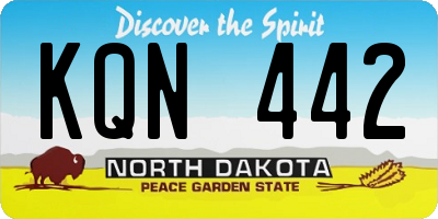 ND license plate KQN442