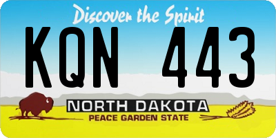 ND license plate KQN443