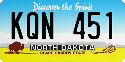ND license plate KQN451
