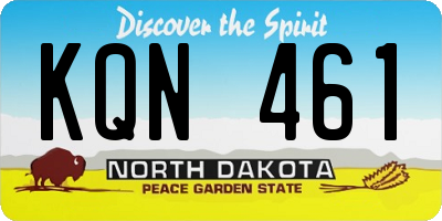 ND license plate KQN461