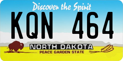 ND license plate KQN464