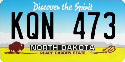 ND license plate KQN473