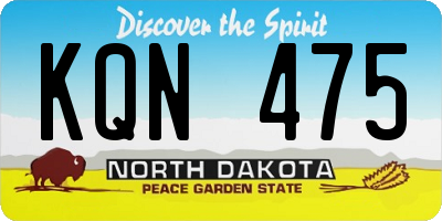 ND license plate KQN475