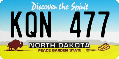 ND license plate KQN477