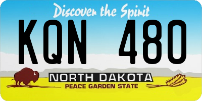 ND license plate KQN480