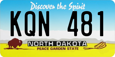 ND license plate KQN481