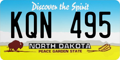 ND license plate KQN495