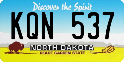ND license plate KQN537