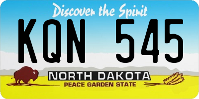 ND license plate KQN545