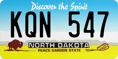 ND license plate KQN547