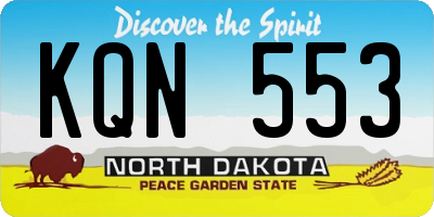 ND license plate KQN553