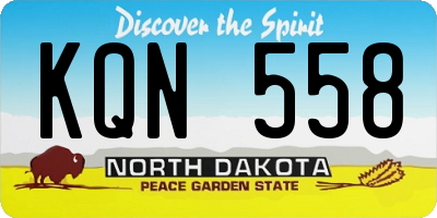 ND license plate KQN558
