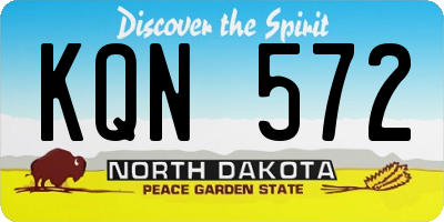 ND license plate KQN572