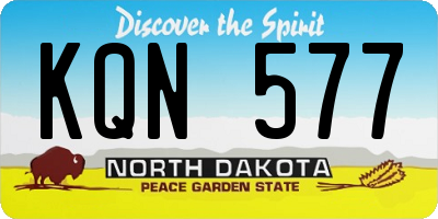 ND license plate KQN577