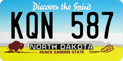 ND license plate KQN587