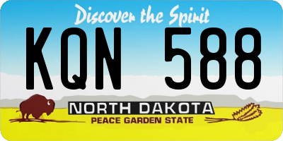 ND license plate KQN588